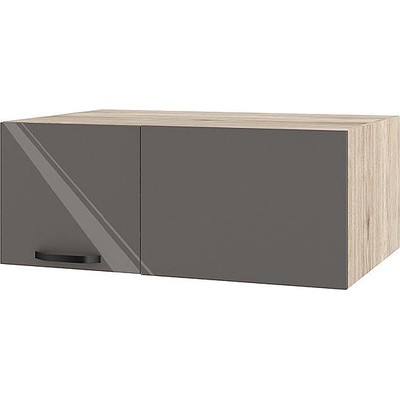 ИРИМ Горен ъглов кухненски шкаф Сити АРФ-Антрацит гланц-05-113 90 см