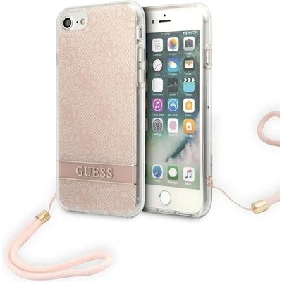 GUESS Кейс Guess GUOHCI8H4STP за iPhone SE 2022 / SE 2020/7/8, розов, 4G Print Strap (GUE002072-0)