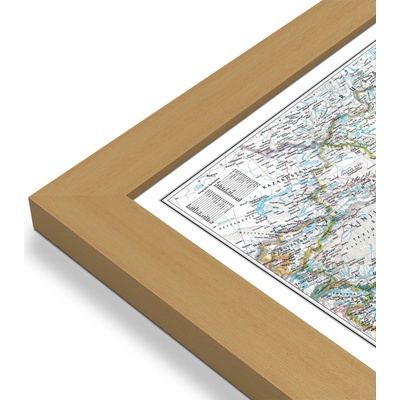 National Geographic Čína - nástěnná mapa Classic 77 x 61 cm Varianta: mapa v dřevěném rámu, Provedení: Pegi jádro ořechu
