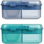 Holmes Products (Europe) Limited Система Разделена кутия за закуски Ocean Bound Bento Cube с контейнер за кисело мляко и 2 тавички 1.25 л, микс от цв…