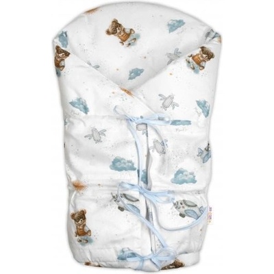 Baby Nellys Klasická retro zavinovačka LALLY šněrovací s výplní Méďa pilot modrý – Zboží Dáma