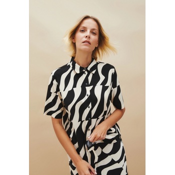Moodo Вискозна риза с къси ръкави черна Moodo Moodo | Cheren | ЖЕНИ | 38