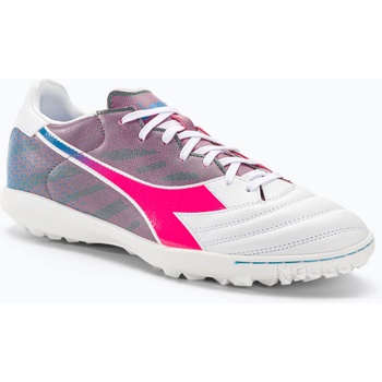 Diadora Мъжки футболни обувки Diadora Brasil Elite Veloce GR TFR white/pink fluo/blue fluo