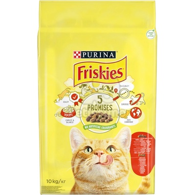 Friskies Суха храна за котки с Говеждо, Пилешко и зеленчуци 2 x 10 кг