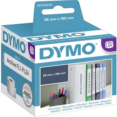 DYMO etikety v roli 99018 S0722470 38 x 190 mm papier biela 110 ks trvalé štítky zložiek; S0722470