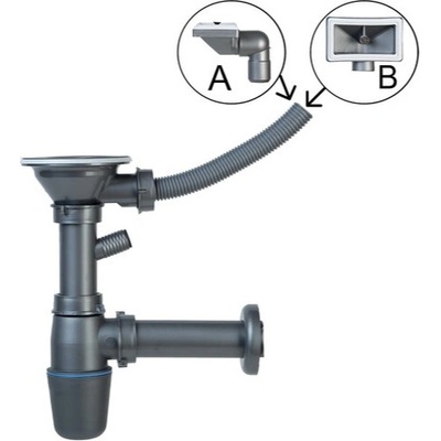 Novaservis Sifóny - Drezový sifón, 89 mm, plast NSP89
