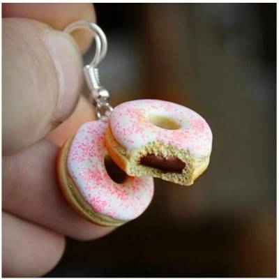 Prosperk Sladké náušnice donuty s čoko náplní S3732