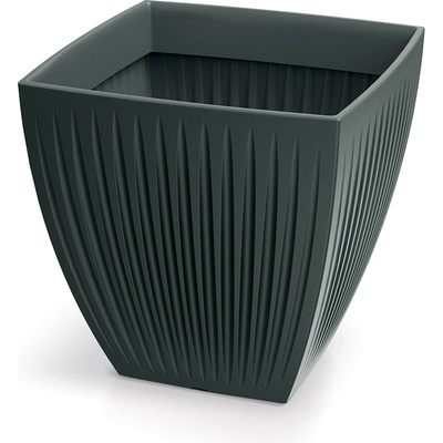 Prosperplast Květináč LATIE SQUAR I antracitový, 48 cm