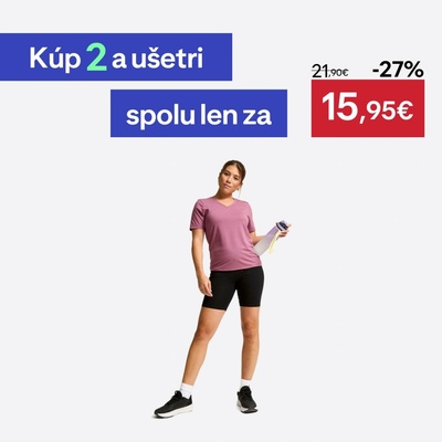 DECATHLON Dámske tričko Coolmax s výstrihom do V fialové