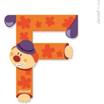Janod drevené písmenko F lepiace oranžové