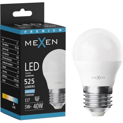 Mexen Nova LED крушка E27, G45, 5W, Студена - 6500K, 525 lm - L101-E27-0565-01 (L101-E27-0565-01)