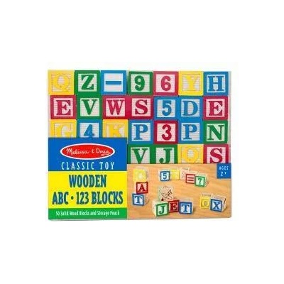 Melissa & Doug Дървени кубчета ABC/123 Melissa and Doug, 000772119009