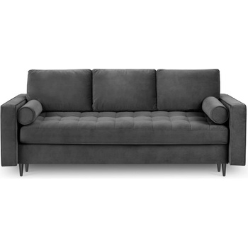 Milo Casa Тъмно сив кадифен разтегателен диван Santo - Milo Casa (MIL_3SF_44_A3_SANTO6)