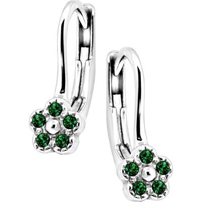 Zlaton Náušnice bílé zlato květina osazené zirkony 1.4cm 1.55g O02072615002