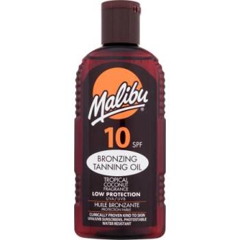 Malibu Bronzing Tanning Oil SPF10 водоустойчиво бронзиращо слънцезащитно масло с аромат на кокос 200 ml