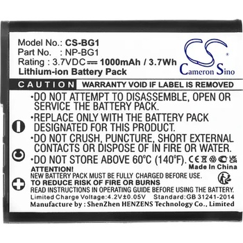 Image 1 of Cameron sino Батерия за апарат SONY NP-BG1 LiIon 3.7V 1000mAh Cameron Sino (CS-BG1)
