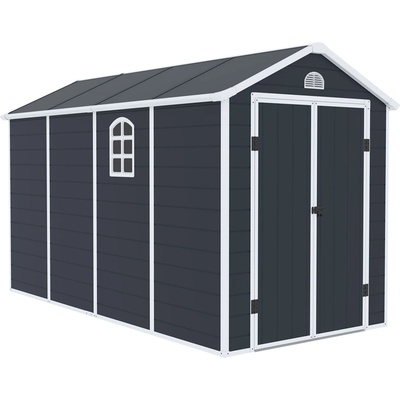 CoverTech Пластмасова къща за инструменти Bergen 1, 9 x 3, 7 м CoverTech антрацит (CT062)