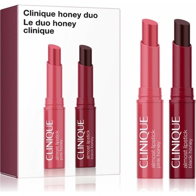 Clinique Honey Duo Clinique Almost Lipstick Pink Honey tónujúci balzam 1,2 g + Clinique Almost Lipstick Black Honey tónujúci balzam 1,2 g