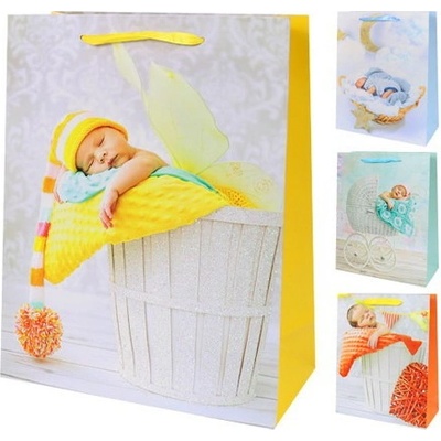 Dárková taška baby glitter vel.L (41,5x30x12cm) mix druhů