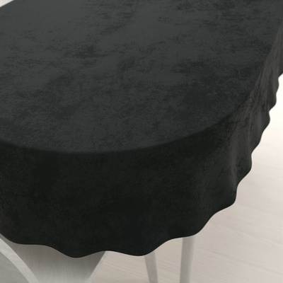 Biante Veľký zamatový oválny obrus Velvet Premium SVP-014 Čiernozelený 220x260cm