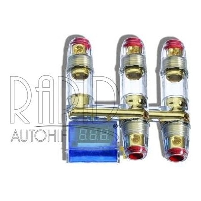 Pojistkové pouzdro New Sound FH3V s digitálním voltmetrem