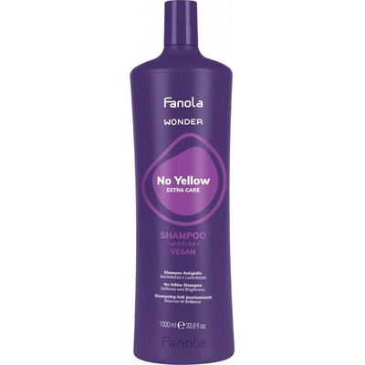 Fanola Wonder No Yellow Extra Care Shampoo - Šampon na šedivé a odbarvené vlasy 1000 ml