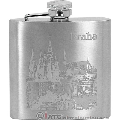 Kapesní ocelová nerezová lahev PRAHA 97109 180 ml