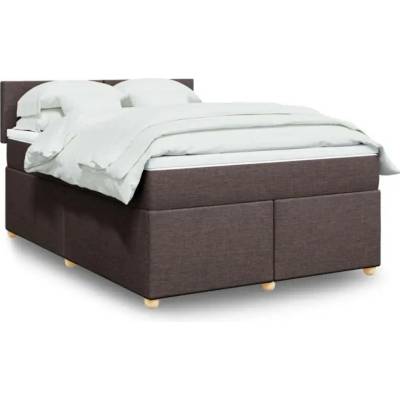 vidaXL 11461.3289027 Boxspring postel s matrací tmavě hnědá textil