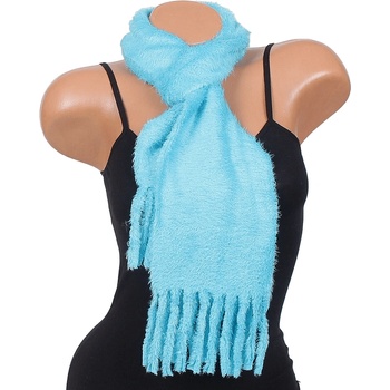 Image 1 of Мек и пухкав дамски шал в светлосиньо с ресни
