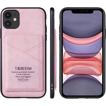 Pouzdro Taokkim z PU kůže s kapsou v retro stylu iPhone 11 Pro - růžové