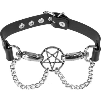 Image 1 of Leather & steel fashion Колие Pentagram - LSF9 19