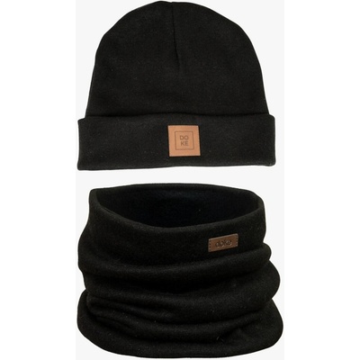 Doke Dětský set čepice a nákrčník z pleteniny ed black