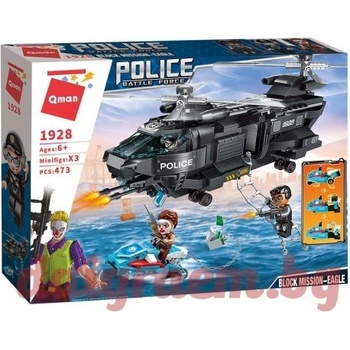 Image 1 of Qman Конструктор qman Полицейски хеликоптер 1928 (q1928)