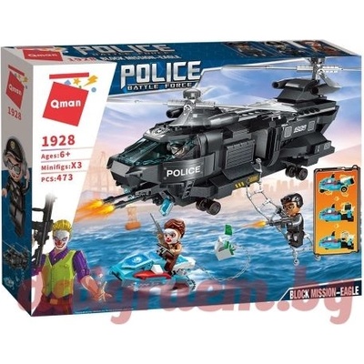Qman Конструктор qman Полицейски хеликоптер 1928 (q1928)