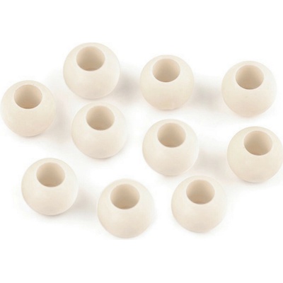 Plastové korálky matné s velkým průvlekem 10x12 mm, velké, 25 (18) krémová světlá