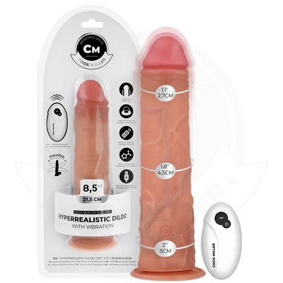 Вибратор с дистанционно, хипер реалистичен, 21, 5см. - Cock Miller Vibrator (D-243373)