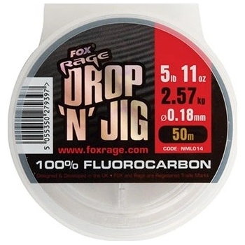 Fox RAGE Drop 'N' jig fluorocarbon 50 m 0,18 mm 2,57 kg