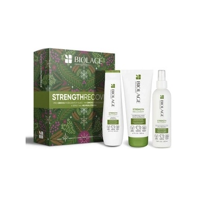 Biolage Strength Recovery šampón pre poškodené vlasy 250 ml + posilňujúca bezoplachová starostlivosť pre poškodené vlasy 232 ml + kondicionér pre poškodené vlasy 200 ml
