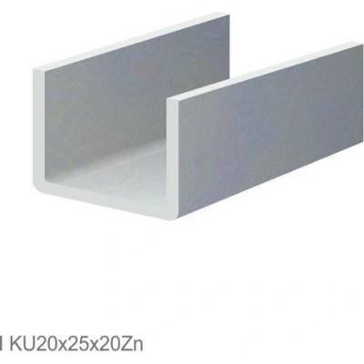 Žárově zinkovaný U-profil 20x25x20x2 mm, délka 6m Délka: 3m