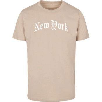 Mister Tee Тениска New York Wording Tee sand XXLUB-MT3070-00208 - Тъмносив, размер XL