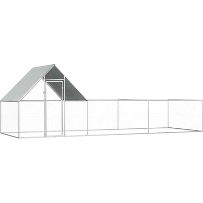 vidaXL Klec pro kuřata 6 × 2 × 2 m, pozinkovaná ocel stříbrná 9799.144557