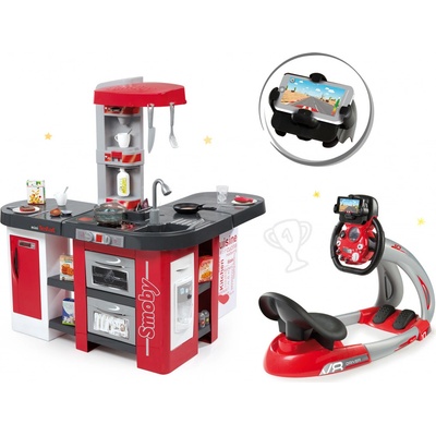 Smoby set kuchynka Tefal Studio XXL a trenažér V8 Driver 311014-17