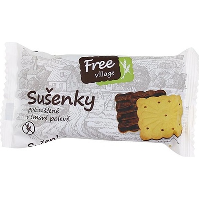 Free village Sušenky polomáčené v tmavé polevě bez lepku 80 g