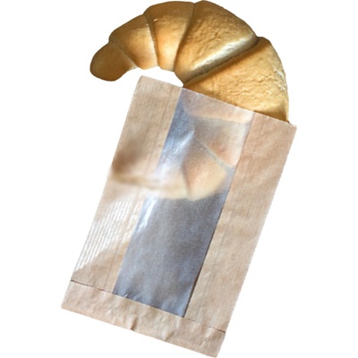 BIO Papierový sáčok hnedý s papierovým okienkom 16x7,5/8x28 cm, 100ks