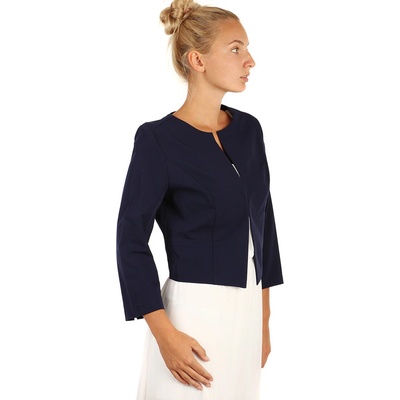 Glara sako s tříčtvrtečními rukávy i pro plnoštíhlé tmavě modrá – Zboží Dáma