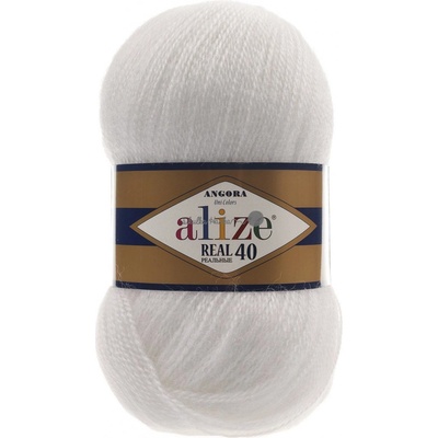 Alize Angora real 40 - 55 bílá