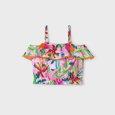 MAYORAL Къс потник циклама с палми за мини момиче Майорал