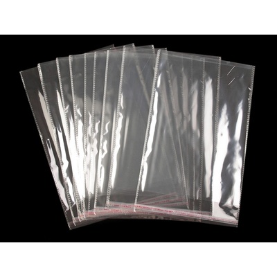 Prima-obchod PP sáček s lepicí klopou 20x29 cm, barva transparent 100 ks