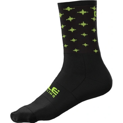 Alé Cycling letné cyklistické ponožky Stars Socks čierne/žlté