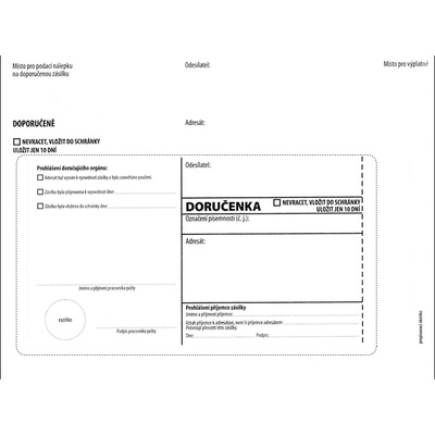 Obálka doručenka bílá C5 162 x 217 mm 1000 ks, ODJ-Dx (typ BOWA)